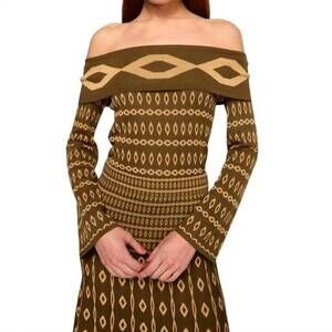 NEW MISA LOS ANGELES alani top in olive geo stripe